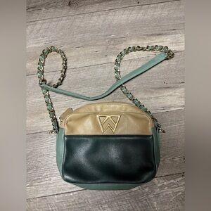 Kelly Wynne Two-Tone Leather Crossbody Bag